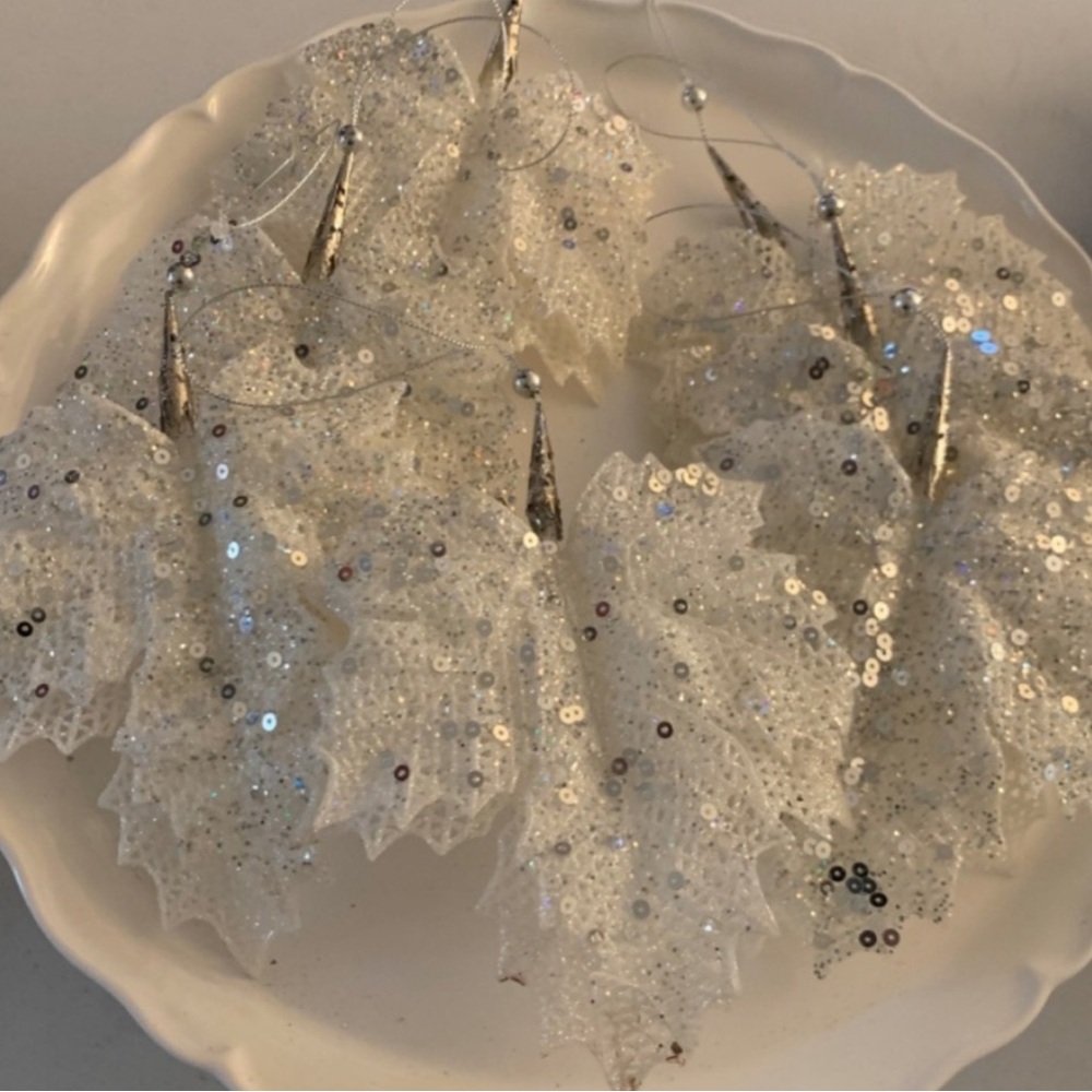 Glitter/Sequin double layer leaf Ornaments Bundle
